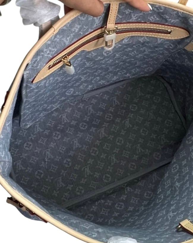 VIP/GWP Denim Mono Neverfull MM Tote/Pouch
