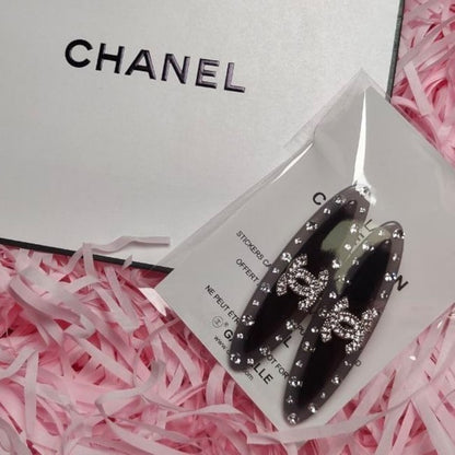 VIP/GWP 2Pc Rhinestone CC Logo Hair Clips
