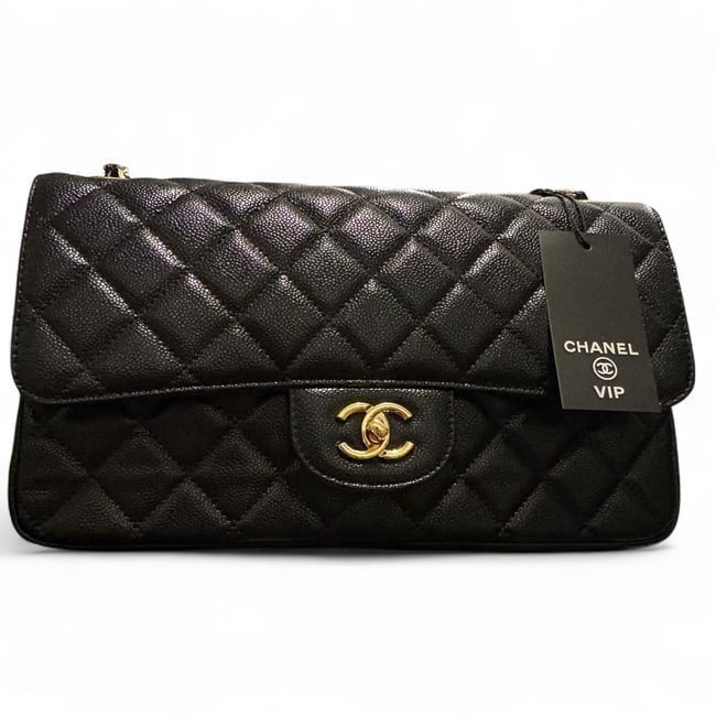 VIP/GWP Black Quilted Classic Flap Bag