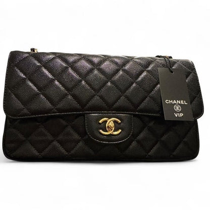 VIP/GWP Black Quilted Classic Flap Bag