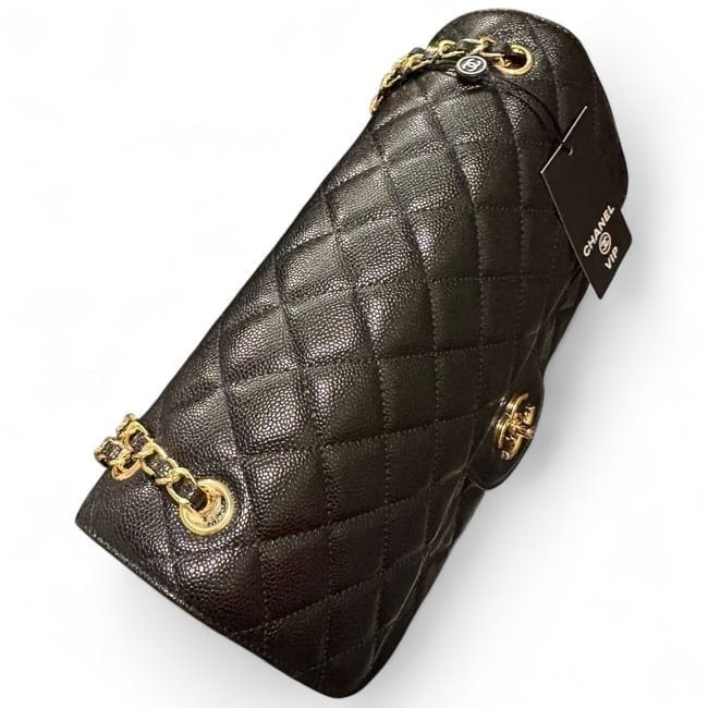 VIP/GWP Black Quilted Classic Flap Bag