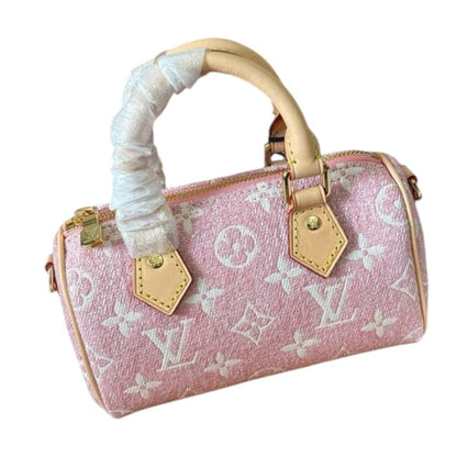 VIP/GWP Pink Nano Speedy Denim Mono Speedy Bag