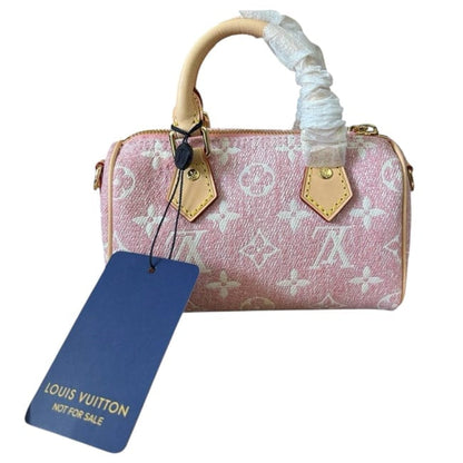 VIP/GWP Pink Nano Speedy Denim Mono Speedy Bag