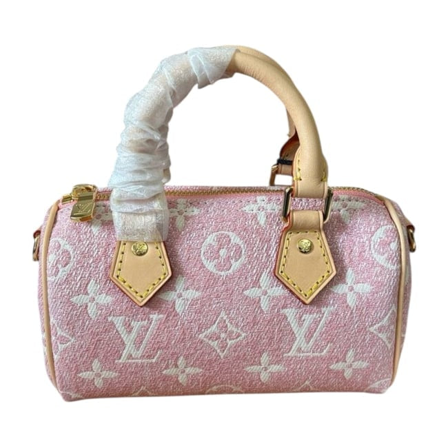 VIP/GWP Pink Nano Speedy Denim Mono Speedy Bag