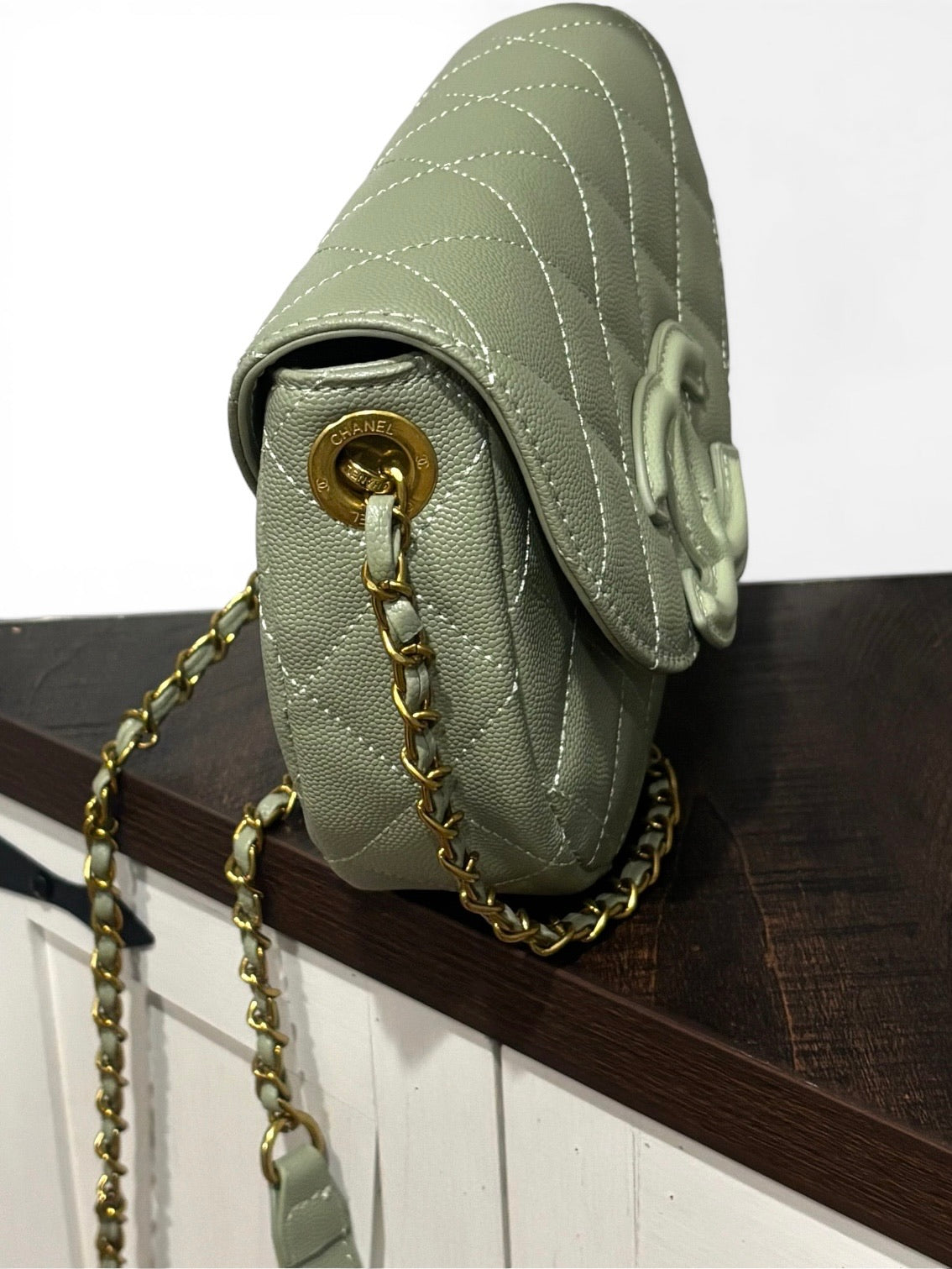 VIP/GWP Seafoam Quilted Messenger Bag