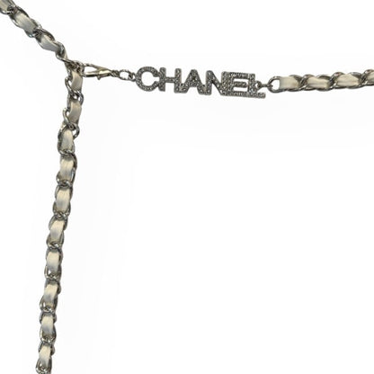 VIP/GWP White Rhinestone Logo Belt with Bag