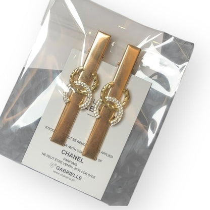 VIP/GWP Gold 2Pc Rhinestone CC Hair Clips