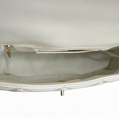 VIP/GWP White Quilted Mini Flap Bag with Box