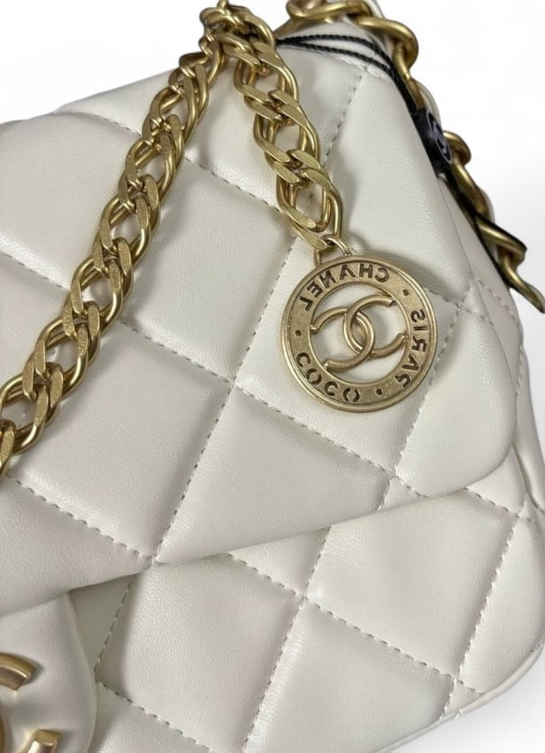 VIP/GWP White Quilted Mini Flap Bag with Box