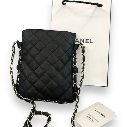 VIP/GWP Black Quilted Card Holder On Chain
