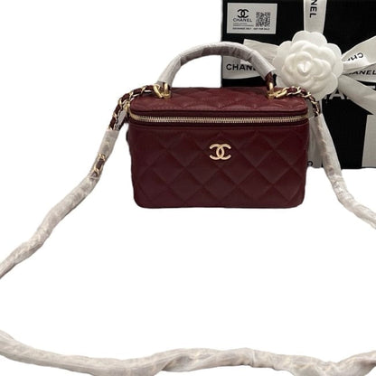 VIP/GWP Red Quilted Chain Vanity Bag with Box