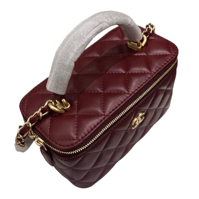 VIP/GWP Red Quilted Chain Vanity Bag with Box