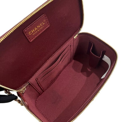 VIP/GWP Red Quilted Chain Vanity Bag with Box