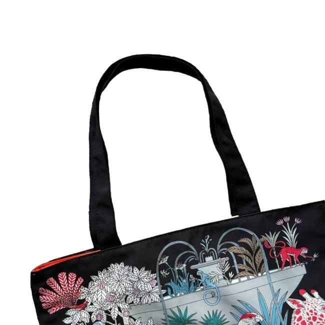 VIP/GWP Black Floral Animal Print Tote Bag