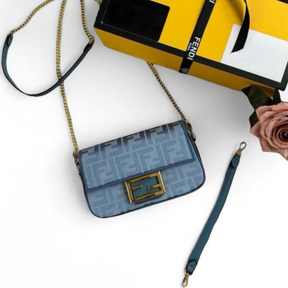 VIP/GWP Blue Monogram Baguette Bag with Box