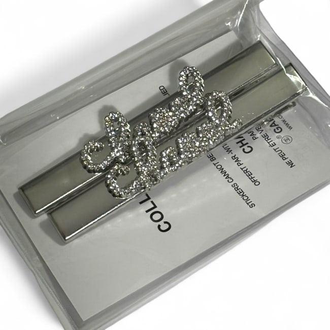 VIP/GWP 2Pc Rhinestone Logo Hair Clips