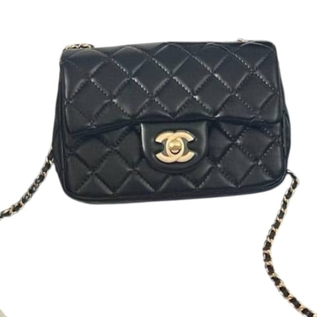 VIP/GWP Black Quilted Mini Flap Bag with Box