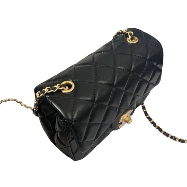 VIP/GWP Black Quilted Mini Flap Bag with Box