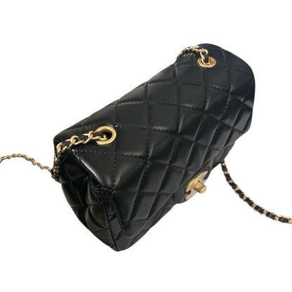 VIP/GWP Black Quilted Mini Flap Bag with Box