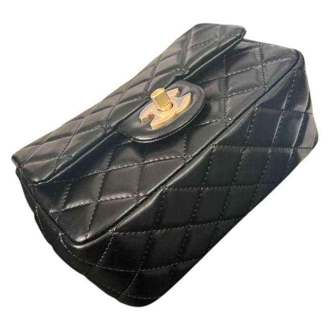 VIP/GWP Black Quilted Mini Flap Bag with Box