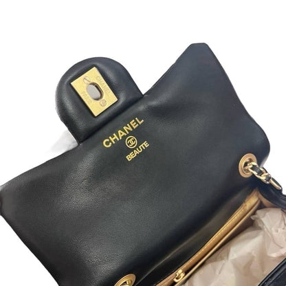 VIP/GWP Black Quilted Mini Flap Bag with Box