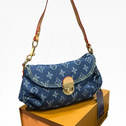 VIP/GWP Denim Pleaty Monogram Bag with Gift Bag