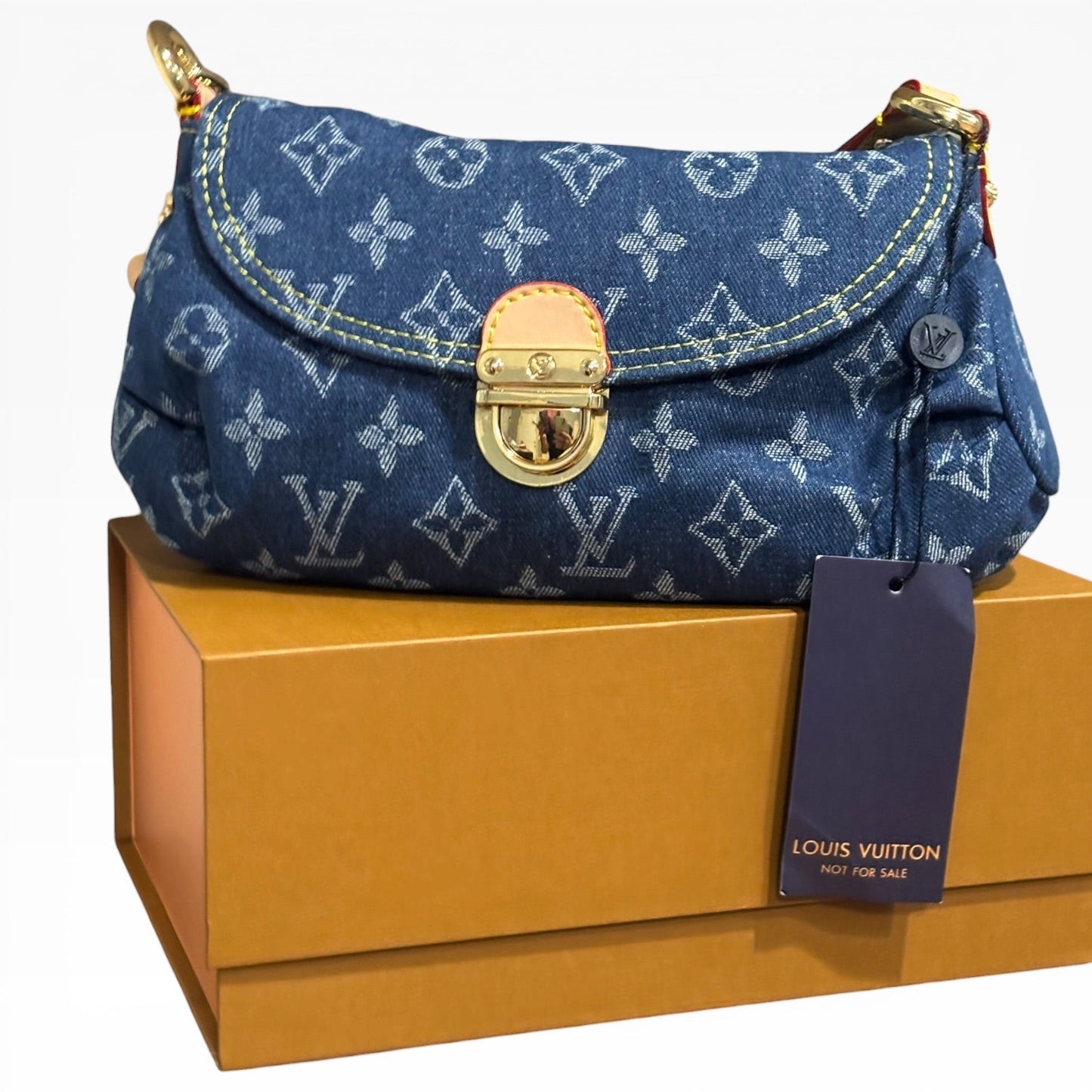 VIP/GWP Denim Pleaty Monogram Bag with Gift Bag