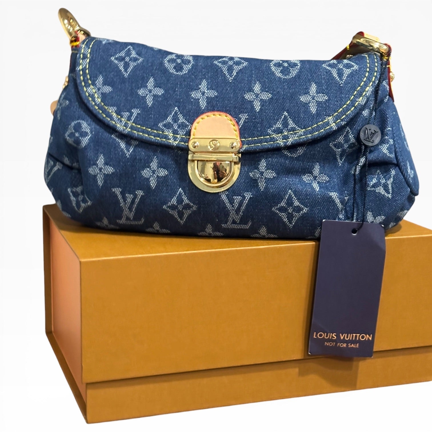 VIP/GWP Denim Pleaty Monogram Bag with Gift Bag