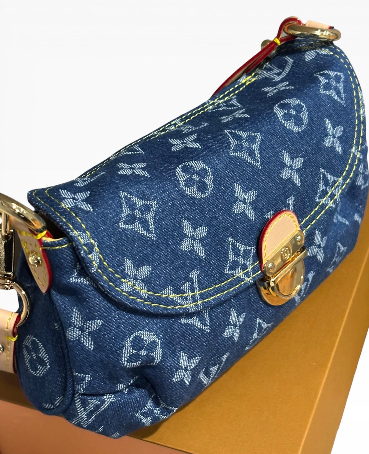 VIP/GWP Denim Pleaty Monogram Bag with Gift Bag