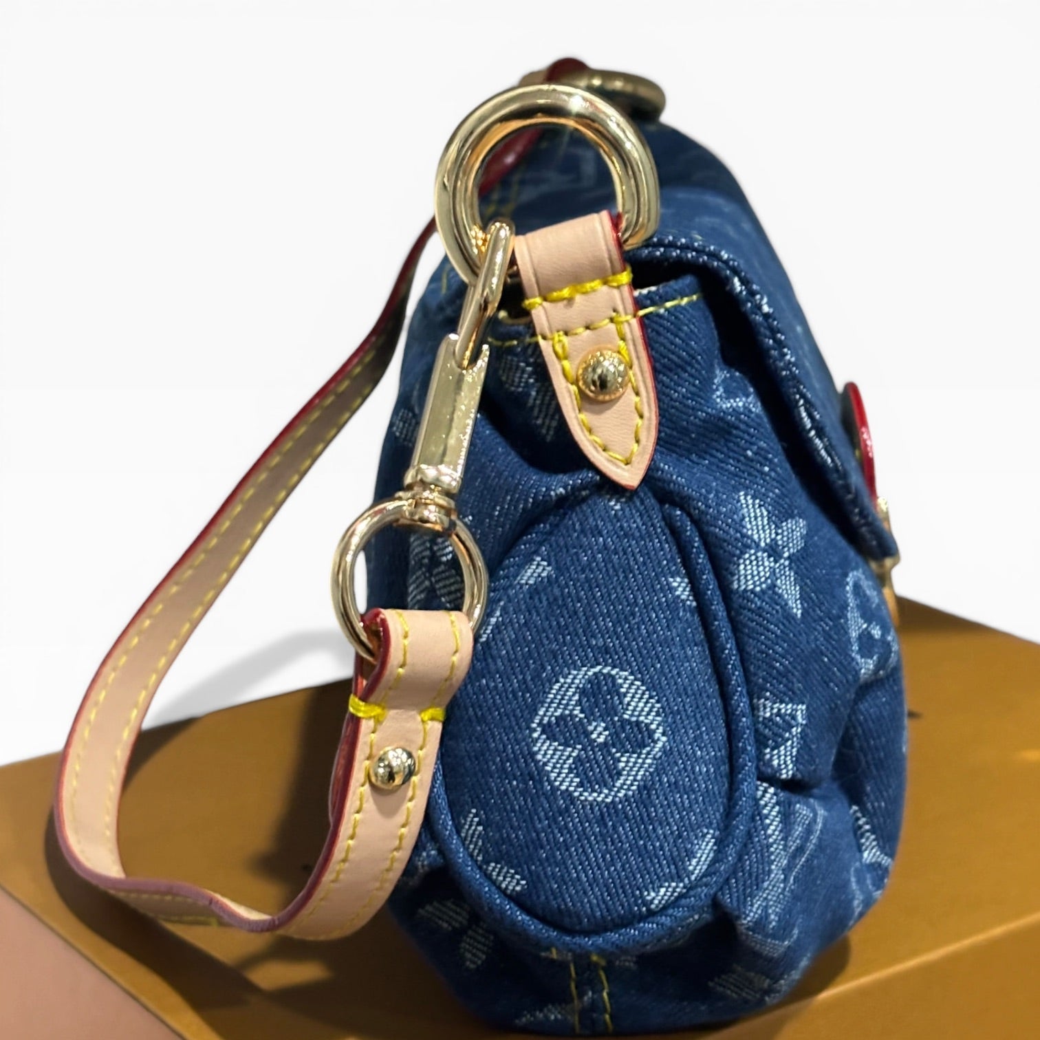VIP/GWP Denim Pleaty Monogram Bag with Gift Bag