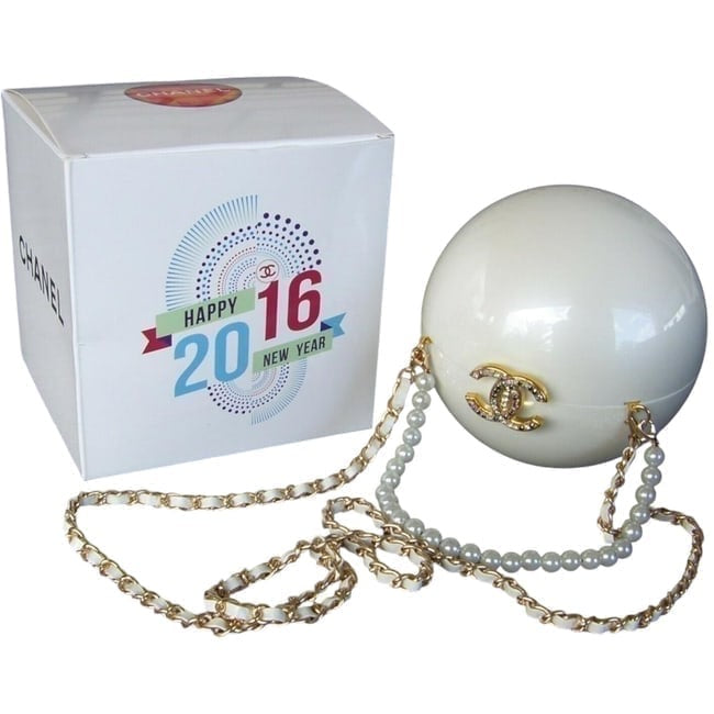 VIP/GWP White Rhinestone Clutch Bag with Box