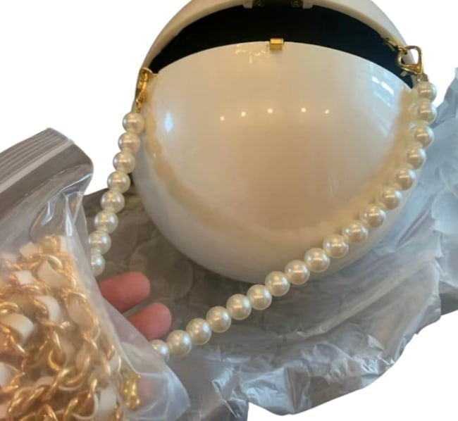 VIP/GWP White Rhinestone Clutch Bag with Box