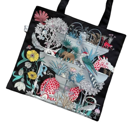 VIP/GWP Black Floral Animal Print Tote Bag