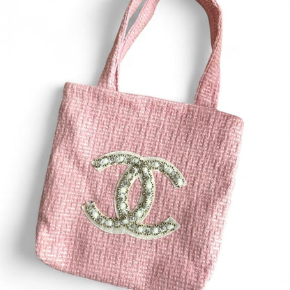 VIP/GWP Pink Rhinestone Floral Tote Bag