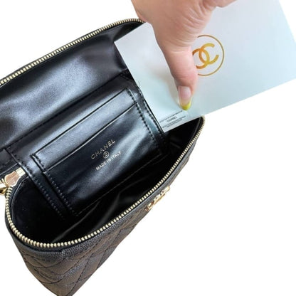 VIP/GWP Black Quilted Logo Vanity Case