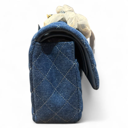 VIP/GWP Denim Quilted Double Flap Bag