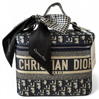 VIP/GWP Navy Oblique Travel Vanity Case with Box