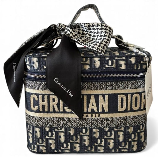 VIP/GWP Navy Oblique Travel Vanity Case with Box