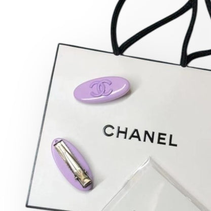 VIP/GWP Purple 2Pc CC Logo Oval Hair Clips