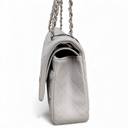 VIP/GWP Grey Quilted Classic Flap Bag