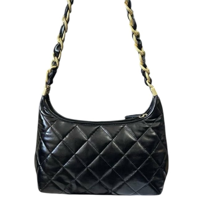 VIP/GWP Black Quilted Chain Hobo Bag with Bag