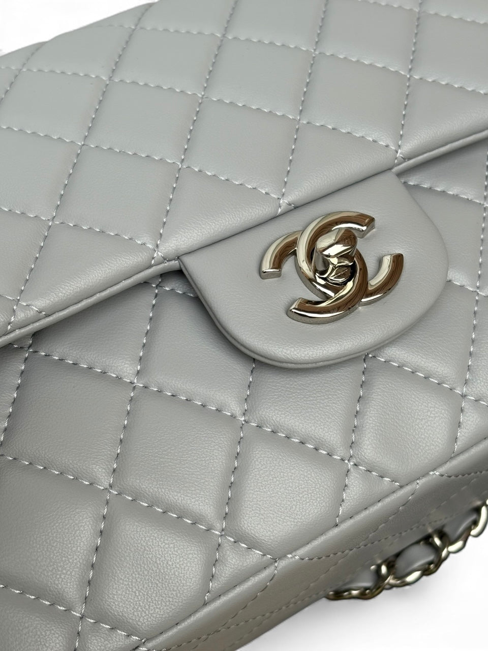 VIP/GWP Grey Quilted Classic Flap Bag