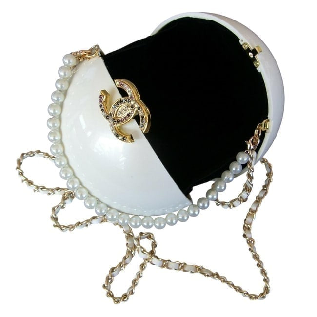 VIP/GWP White Rhinestone Clutch Bag with Box
