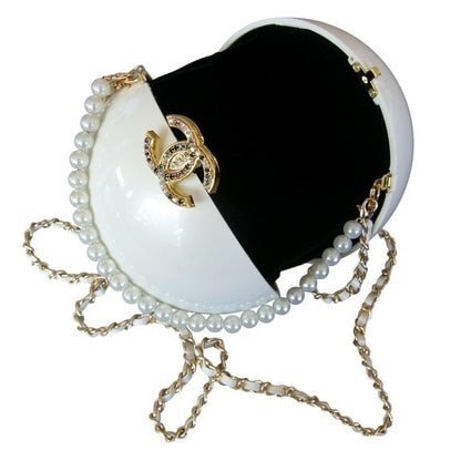VIP/GWP White Rhinestone Clutch Bag with Box