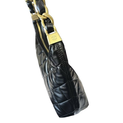 VIP/GWP Black Quilted Chain Hobo Bag with Bag