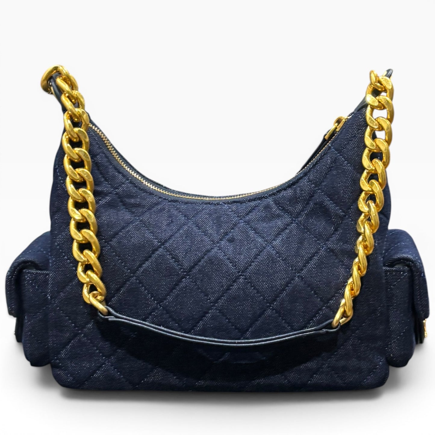 VIP/GWP Blue Quilted Denim Hobo Bag with Bag