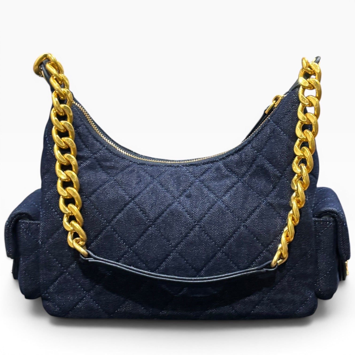 VIP/GWP Blue Quilted Denim Hobo Bag with Bag