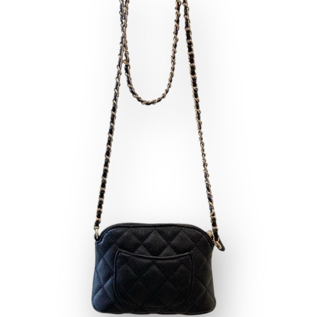 VIP/GWP Black Quilted Chain Clutch Bag