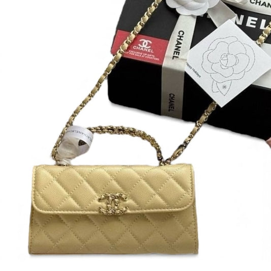 VIP/GWP Yellow Quilted WOC with Box & Dust Bag