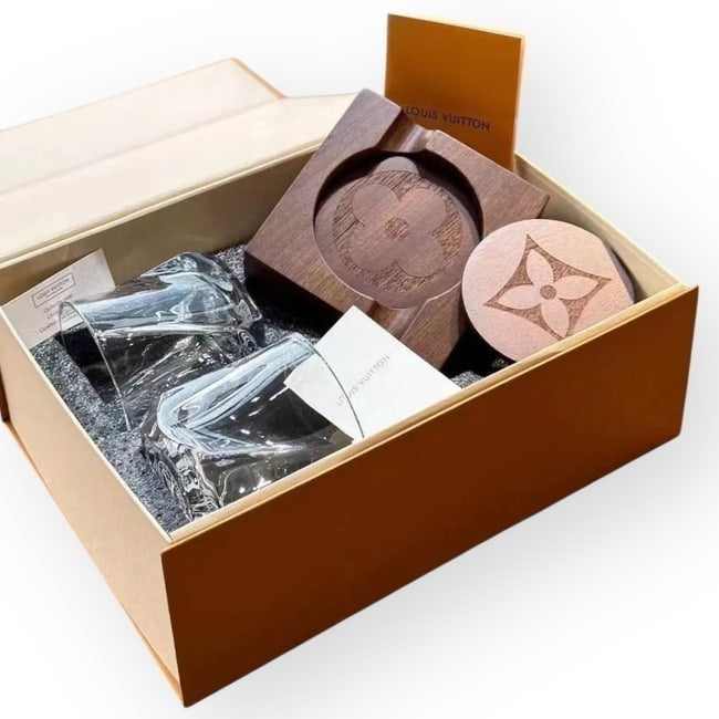 VIP/GWP Monogram Coaster Set with Box